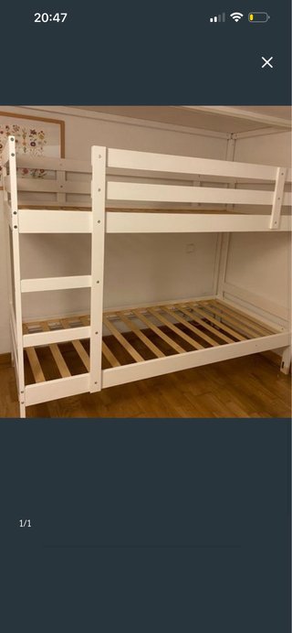 Letto a castello bianco in legno Ikea