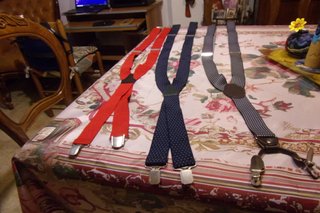 3 paia bretelle uomo regolabili rosso blu nero