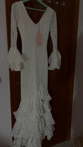 Traje de flamenca blanco OH JULIETTE