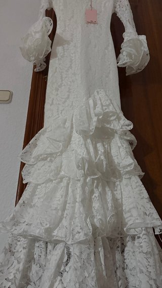 Traje de flamenca blanco OH JULIETTE