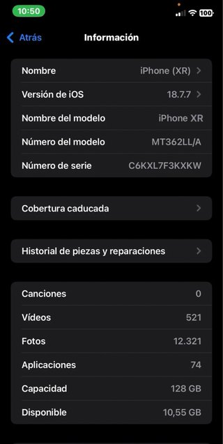 iPhone XR Negro 128GB Reacondicionado