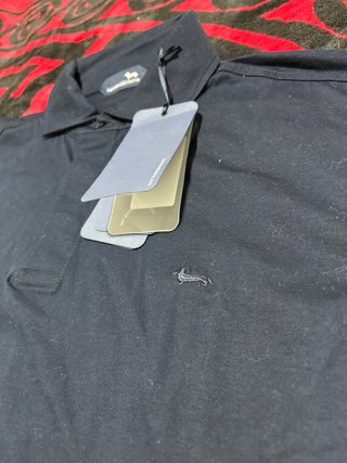 Polo harmont&blaine manga larga XL azul marino.