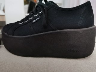 Deportivas Victoria Lona Plataforma Negras