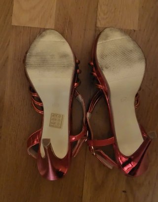 Zapatos de tacón ENCOR rojos y plateados