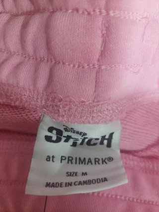Pantalones cortos rosa Stitch y Ángel. Talla M