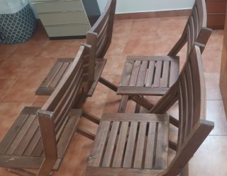 Mesa y 4 Sillas Jardín Ikea Madera