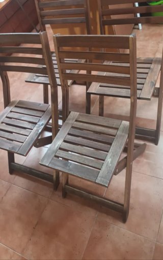 Mesa y 4 Sillas Jardín Ikea Madera