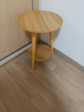 Mesita auxiliar redonda de madera