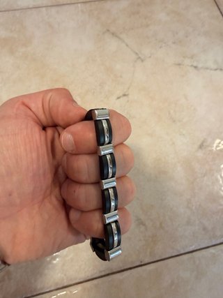 Bracciale Uomo Nero e Argento