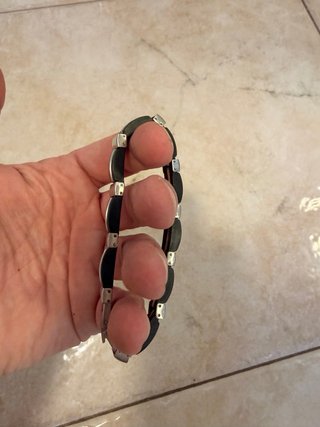 Bracciale Uomo Nero e Argento