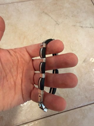 Bracciale Uomo Nero e Argento