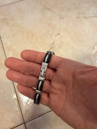Bracciale Uomo Nero e Argento