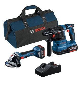 Kit Bosch Amoladora + Martillo 18V + 2bat 4Ah + ca
