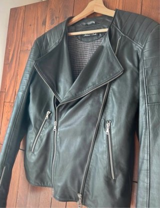 Giacca Pelle Nera Lab Milano Tg M