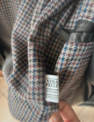 Giacca Pelle Nera Lab Milano Tg M