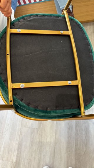 2 Sillas Terciopelo Verde Patas Doradas