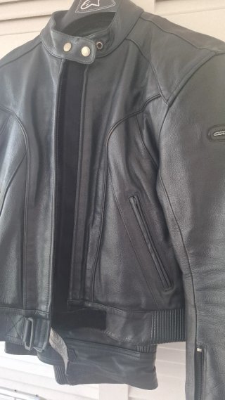 Chaqueta de cuero moto mujer talla 46