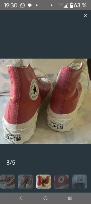 Converse rosas charol plataforma