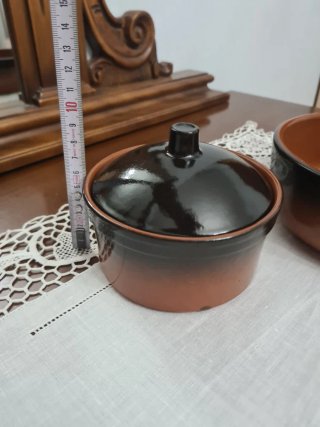 Set 2 Ciotole Terracotta Nere e Marroni
