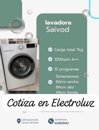 Lavadora Saivod 7kg 1200rpm