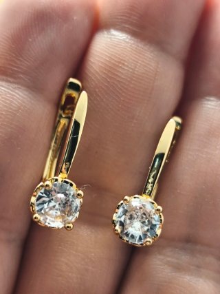 Pendientes Chapados Oro 18k Circonita