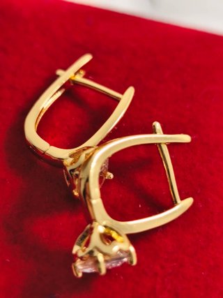 Pendientes Chapados Oro 18k Circonita