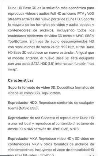 Reproductor DUNE HD BASE 3D