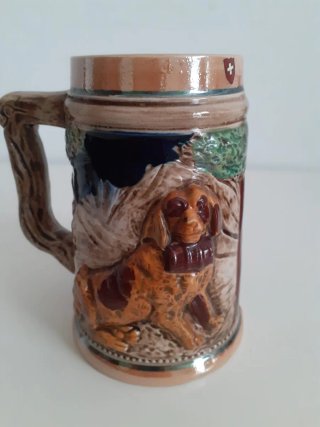 Coppia boccali birra ceramica smaltata