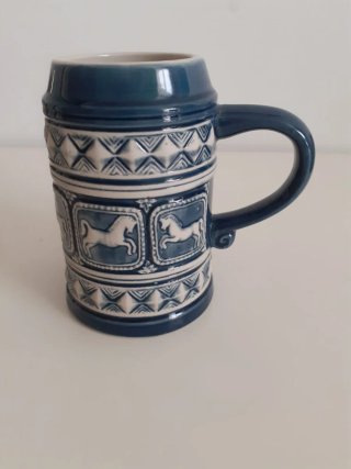 Coppia boccali birra ceramica smaltata
