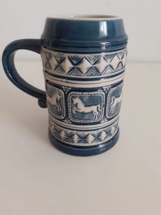 Coppia boccali birra ceramica smaltata