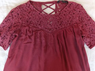 Blusa Zara Basic Talla M Encaje