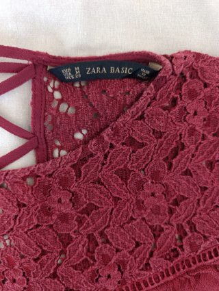 Blusa Zara Basic Talla M Encaje