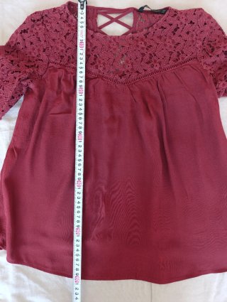 Blusa Zara Basic Talla M Encaje