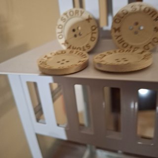 4 bottoni vintage legno OLD STORY