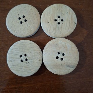 4 bottoni vintage legno OLD STORY