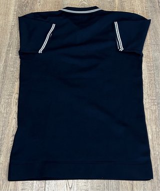 Polo Moncler Azul Marino Texturizado Cuello con Fr