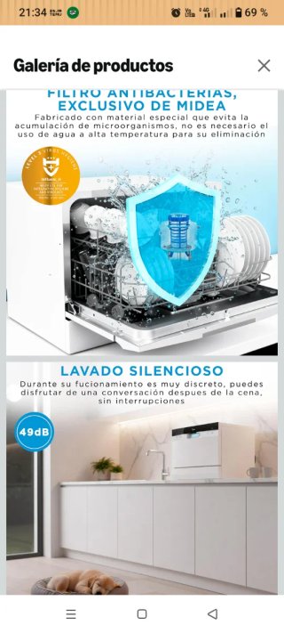 Lavavajillas Midea Blanco 55cm 6 servicios Nuevo