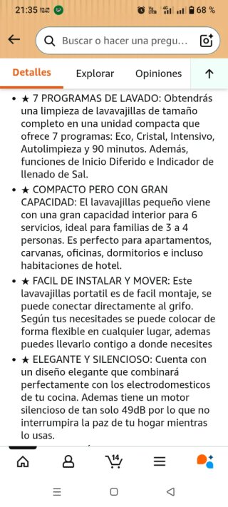 Lavavajillas Midea Blanco 55cm 6 servicios Nuevo