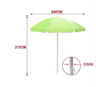 Sombrilla Playa y Jardín 240cm XL Verde - Nueva