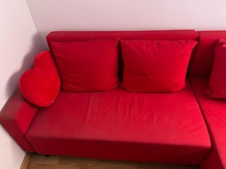 Sofá Cama Chaiselongue 3 Plazas Rojo