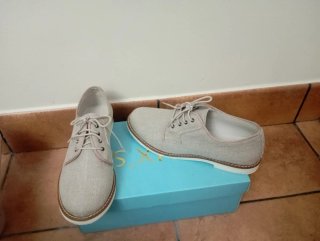 Zapatos niño beige y marrón