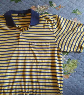 Polo BOSS Rayas Azul y Amarillo Talla L