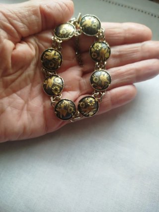 Bracciale vintage Toledo nero e oro