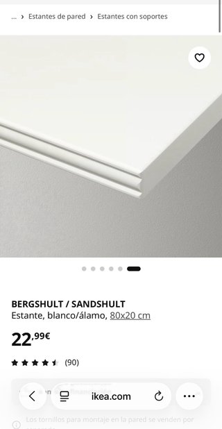 Estantería blanca con soportes
