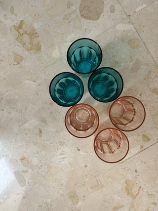 Juego de 6 vasos de cristal