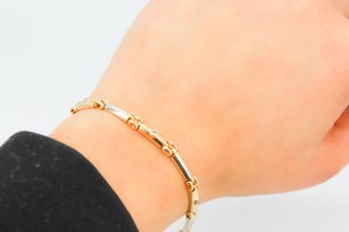 Pulsera De Oro Combinado De 18K.. Ref: 024-05-01261