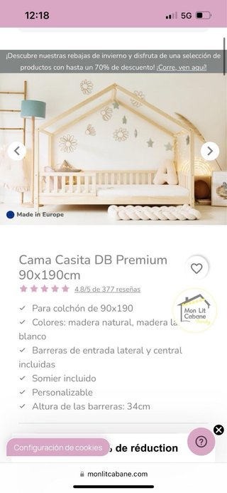 Cama Montessori Blanca