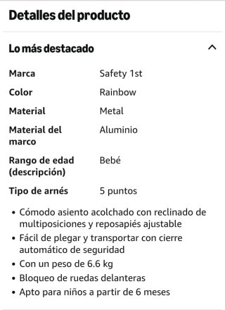 Silla de paseo Safety 1st plegable