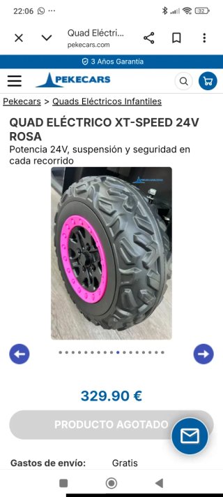 Quad Eléctrico 24V Niña Rosa