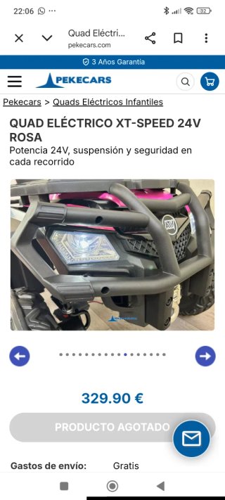 Quad Eléctrico 24V Niña Rosa
